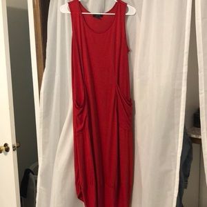 Boutique Midi Red Summer Dress